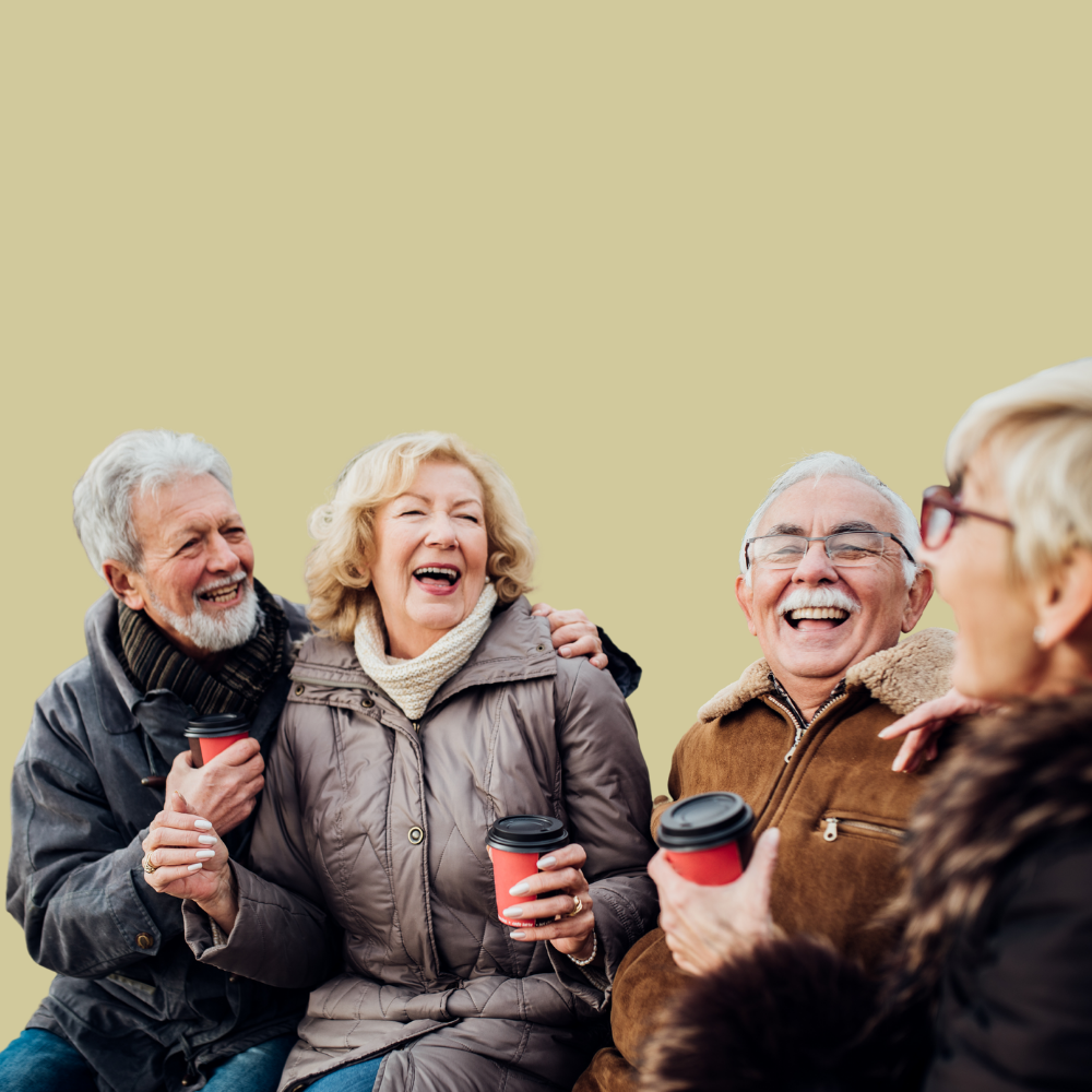 alt="Beige image banner that shows "Elder Couples laughing and enjoying a coffee" on Birkett Chambers mis-sold pensions page"